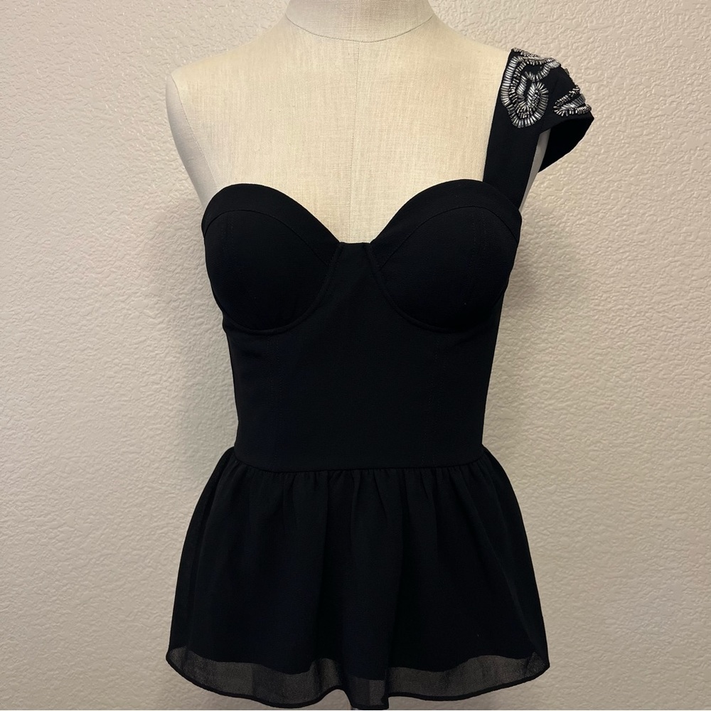 Guess One Shoulder Beaded Top